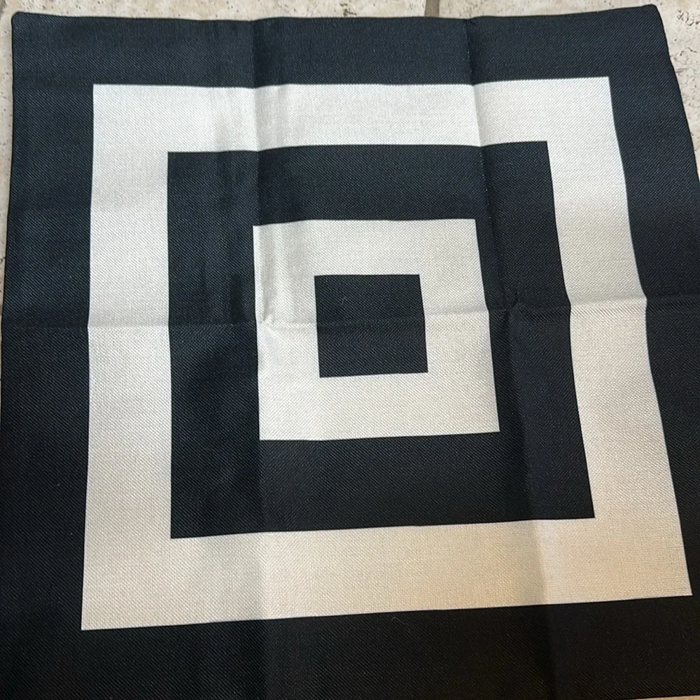 Modern Black and Cream Geometric Throw Pillow Cover 18”x18” Pair